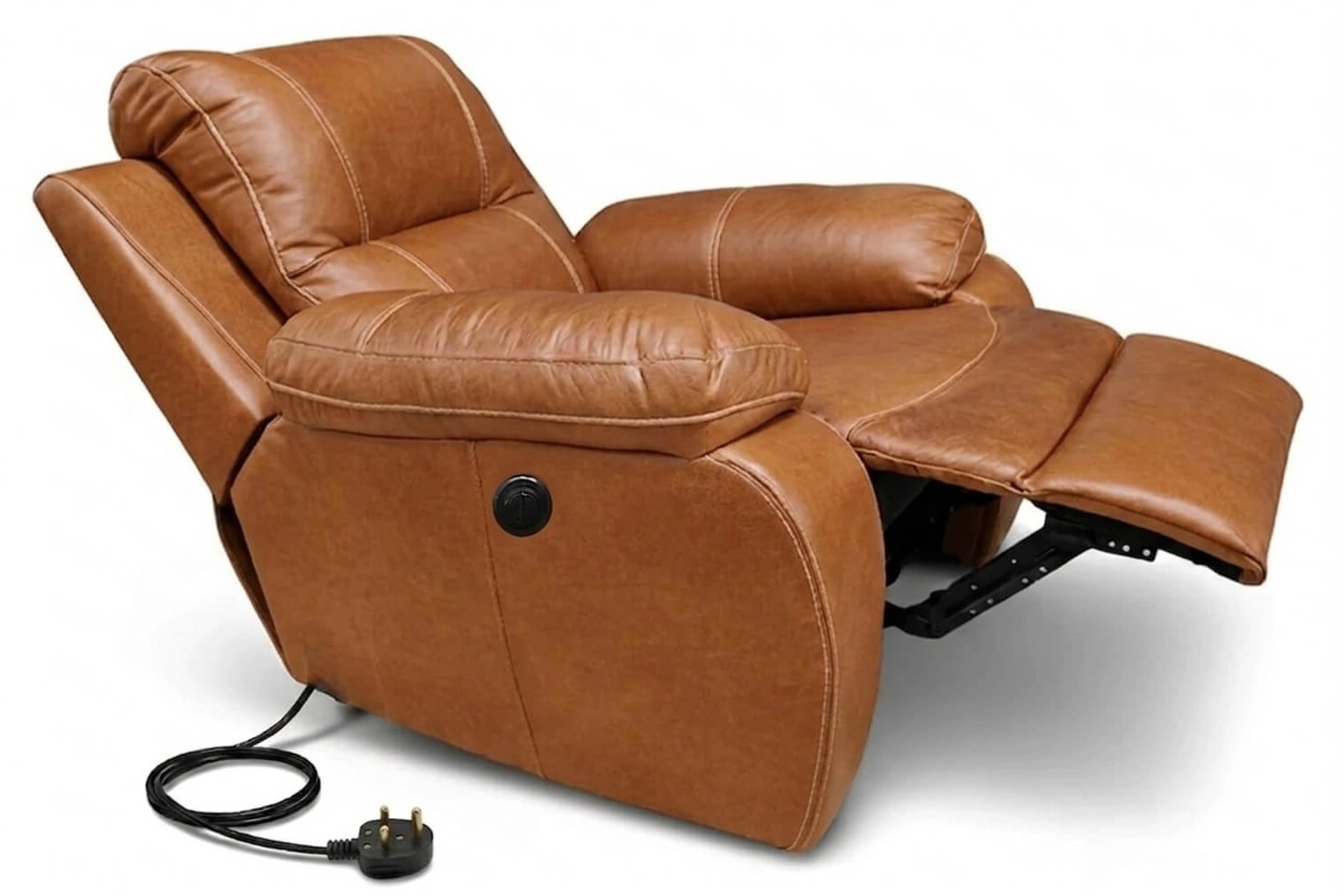 Premier Electric Genuine Leather Recliner Chair (Vintage Brandy)